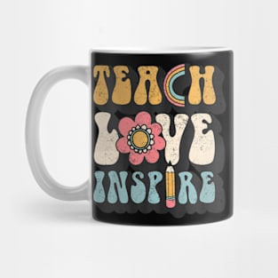 Back To School Teach Love Inspire Retro Teachers Women Mug